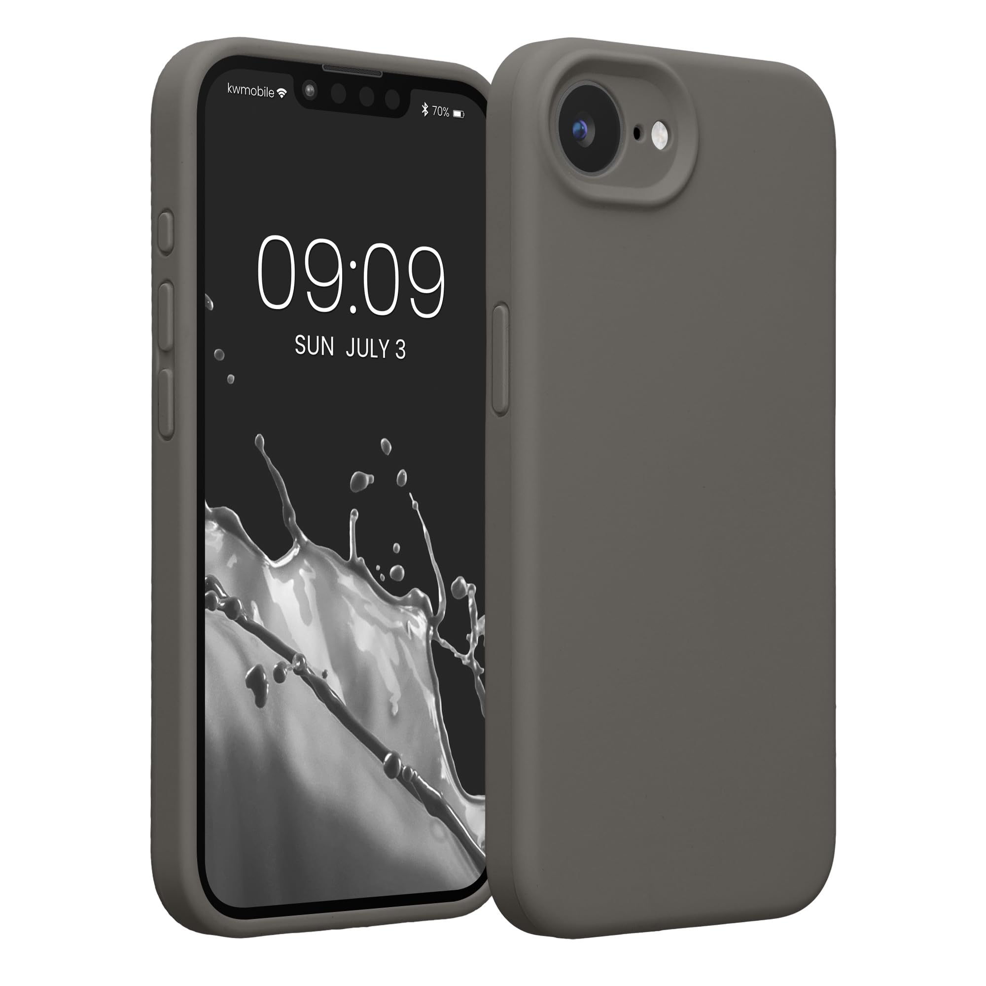 kwmobile Case Compatible with Apple iPhone 17e / iPhone 16e Case - Slim TPU Silicone Phone Cover - Soft Touch Finish - Stone Dus