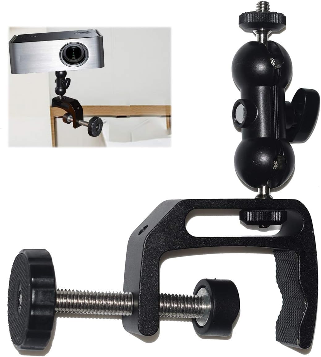 2BeBest Mini Projector Mount, Articulating Clamp Mount, 360 Flexible, Compatible with Projector, Camera, LED Light, 1 Year War