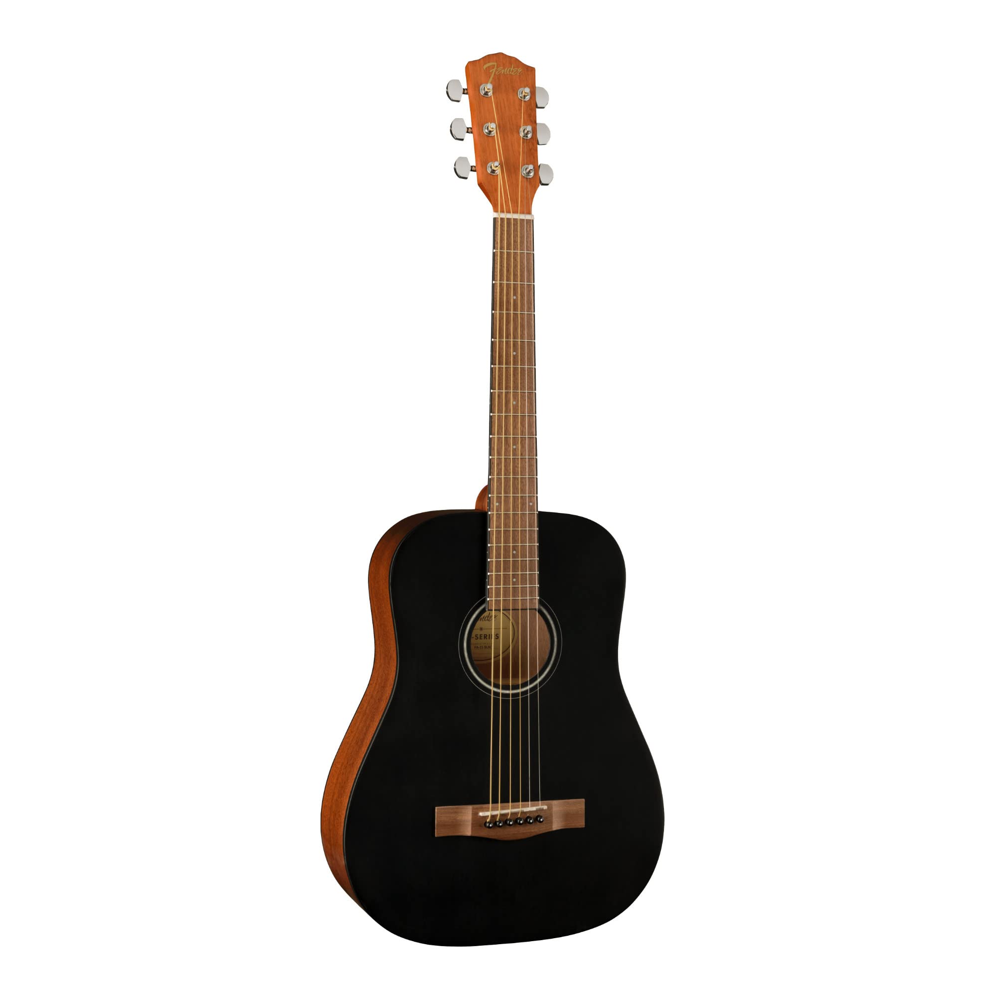 Fender Fa-15 3/4 Scale Steel String Acoustic Guitar, With 2-Year Warranty, Black, With Gig Bag