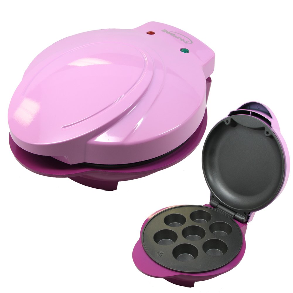 Brentwood Mini Cupcake Maker Machine Non Stick, Pink (Ts 252)