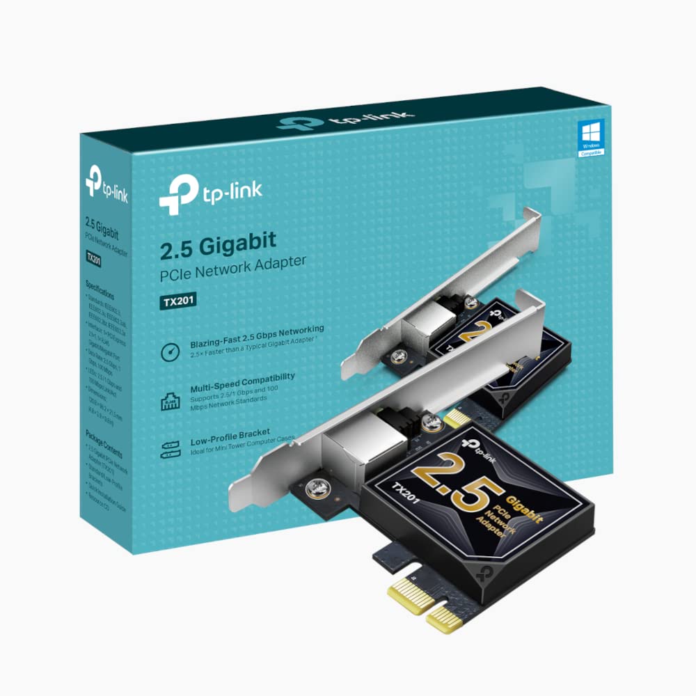 TP-Link 2.5 Gigabit PCI Express Network Adapter, Low-Profile and Full-Height Brackets, Supports Windows 11/10/8.1/8/7, Windows S