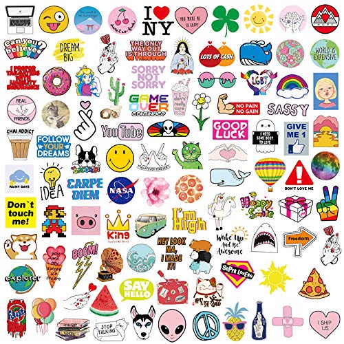 Idream SelfAdhesive Cute Girl Fun Stickers (Set Of 100)  Colorful & Playful Designs, Size 3 To 8 Cm  Perfect For Laptops, Scr
