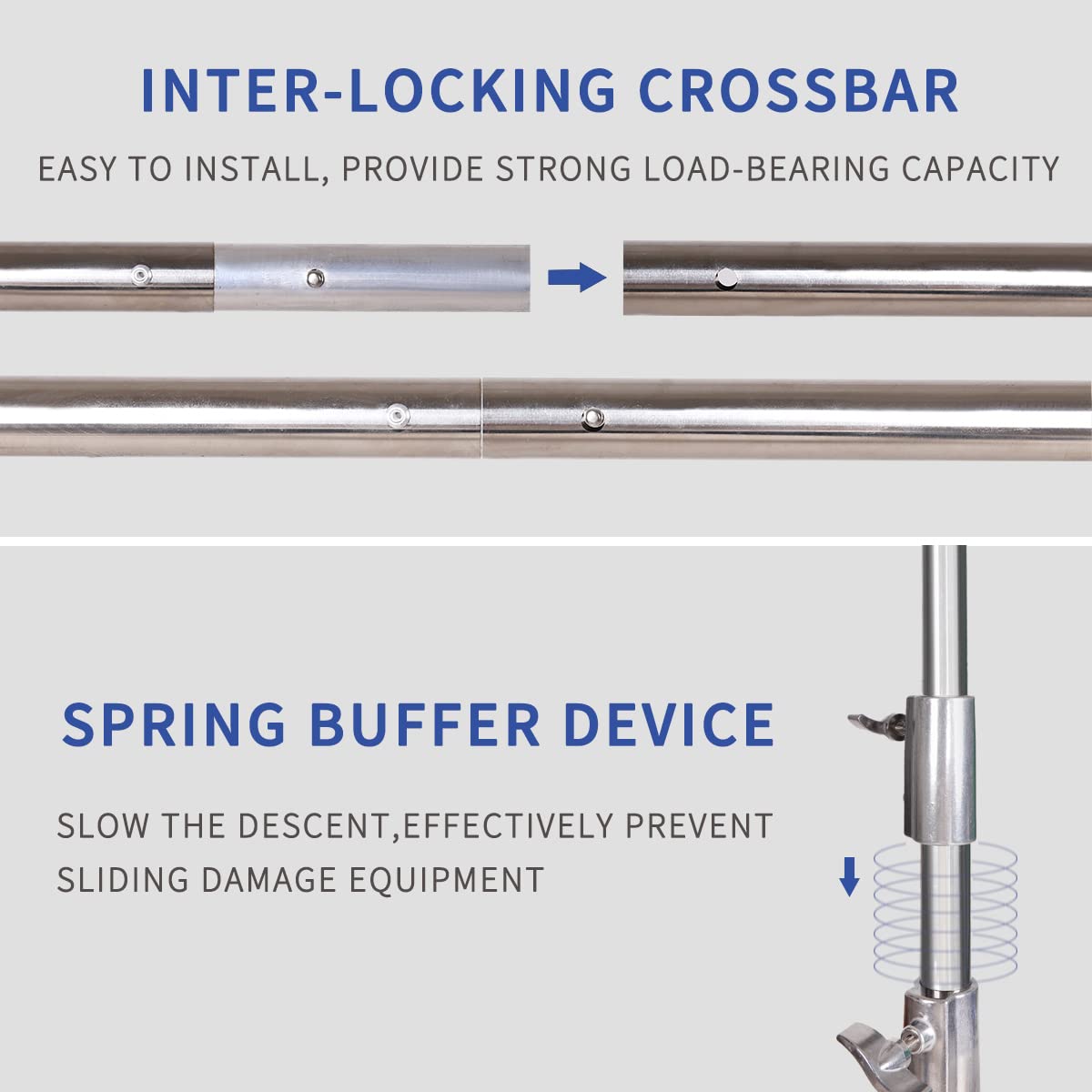 Gskaiwen 8.5 * 10 Ft Stainless Steel Backdrop Stand,Photo Video Adjustable Background Support System Stand Kit With Carry Bag Fo