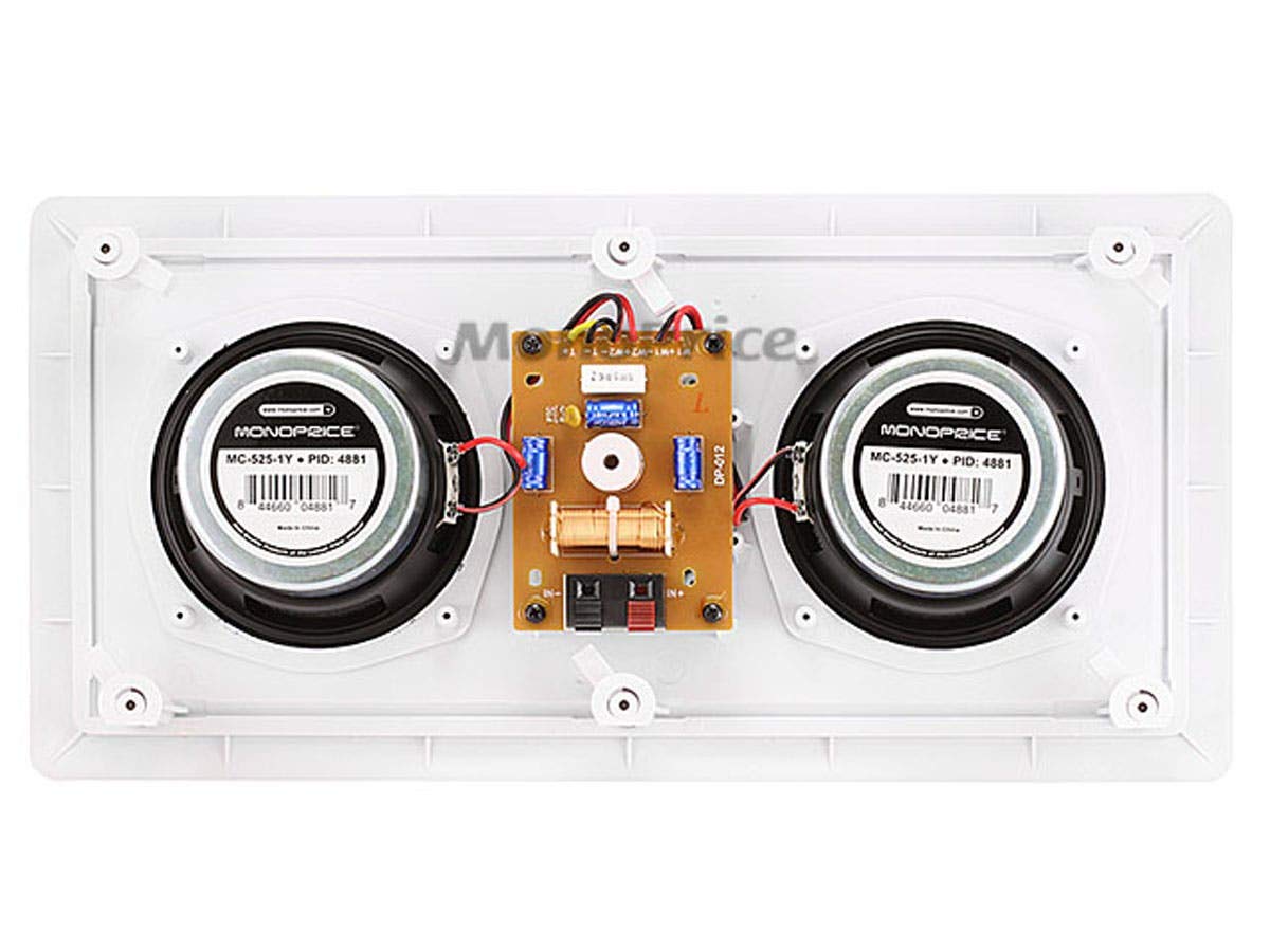 Monoprice Aramid Fiber In Wall Center Channel Speaker   Dual 5.25 Inch (Single) With Titanium Tweeters   Caliber Series