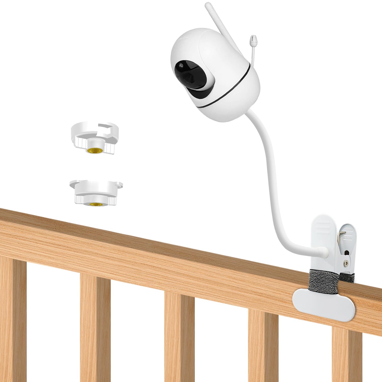 Baby Monitor Mount Compatible With Hellobaby Hb6550/Hb65/Hb66/Hb248,Anmeate Sm935E Baby Monitor Camera 15.7 Inches Flexible Clip Clamp Mount Long Gooseneck Arm, Baby Monitors Holder Without Tools