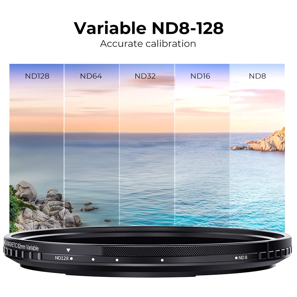 K&F Concept 49Mm Magnetic Variable Nd Lens Filter Nd8 Nd128 (3 7 Stops) + Magnetic Filter Basic Ring Kit, Adjustable Neutral Den