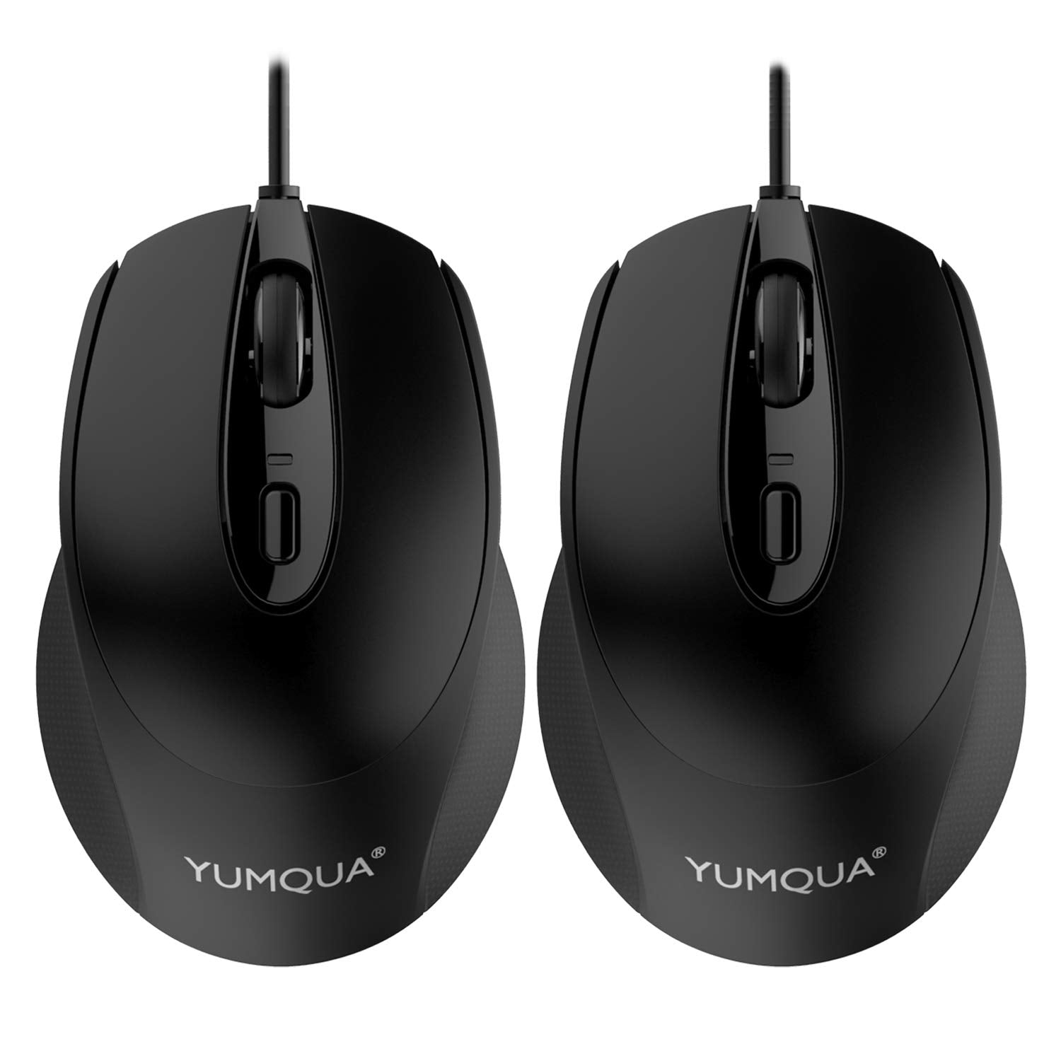 Yumqua G222 Silent Computer Mouse Wired 2 Pack, Home & Office Optical Usb Mouse, 800/1200 Dpi Corded Mouse For Laptop Desktop Computer Pc Chromebook