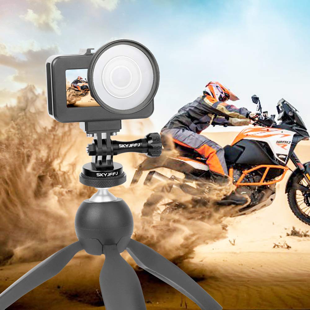 Skyjffj Aluminum Tripod Adapter Attachment  Bolt  Adapter For Monopod Mount With Aluminum Cnc Thumbscrew Compatible Action Camera Gopro Hero 8/9/10/11/12 Tripod Mount Dji Osmo