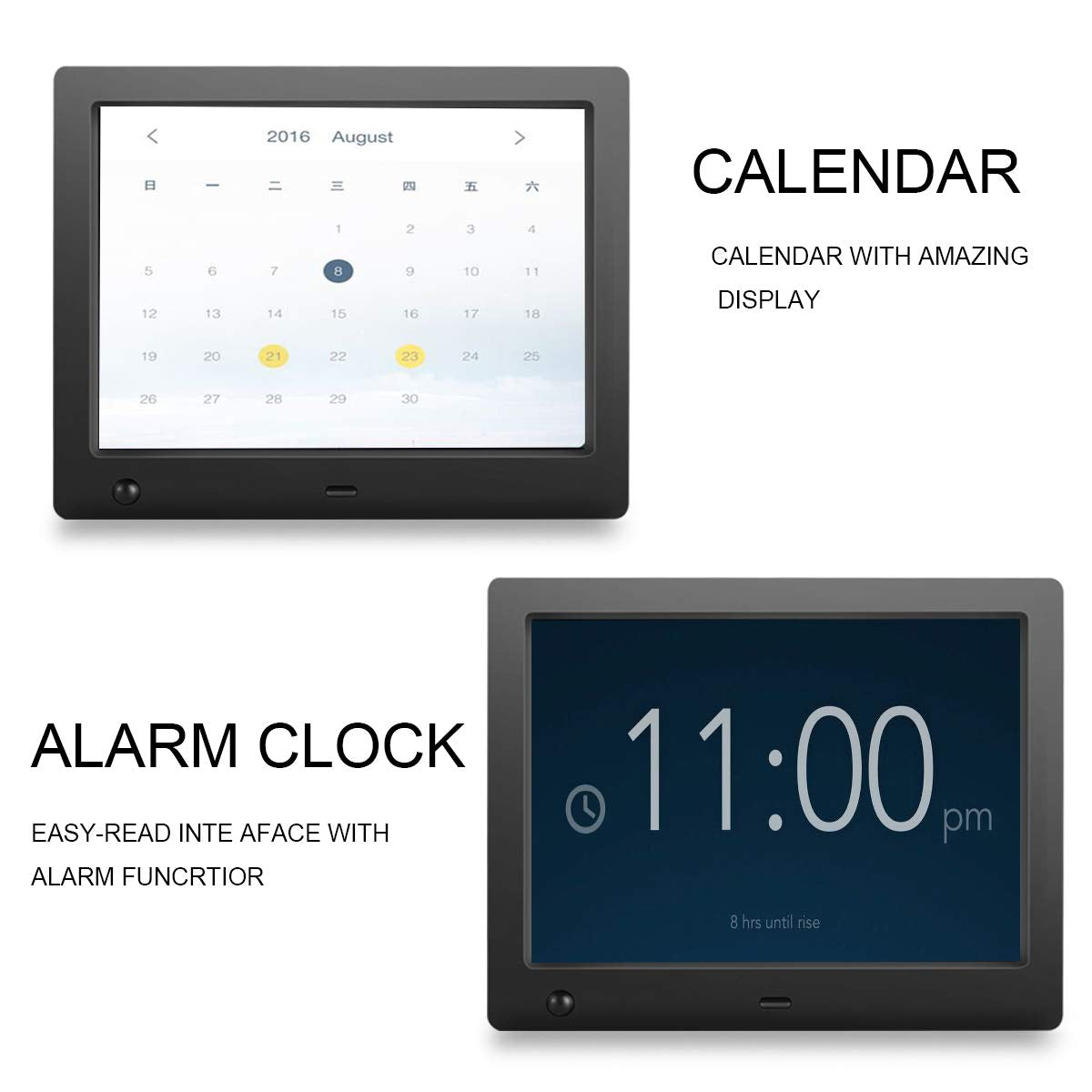 Digital Picture Frame 8 Inch - Digital Photo Frame With Slideshow Electronic Photo Display With Motion Sensor/High Resolution 18