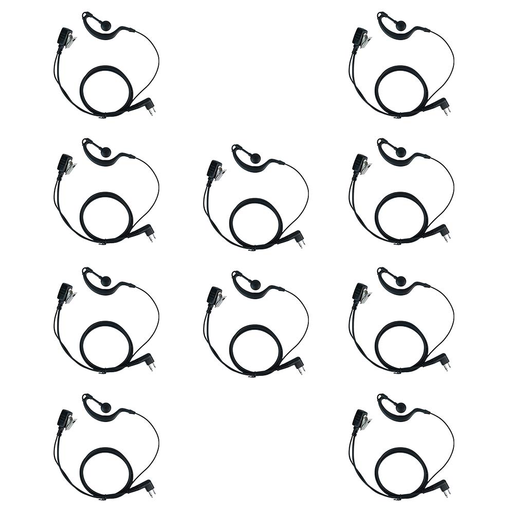 Klykon 2 Pin G Shape Earpiece Headset With Ptt Mic For Motorola Cls1110 Cp200 Cls1410 Cp185 Cp200D Rdm2070D Walkie Talkie 2 Way