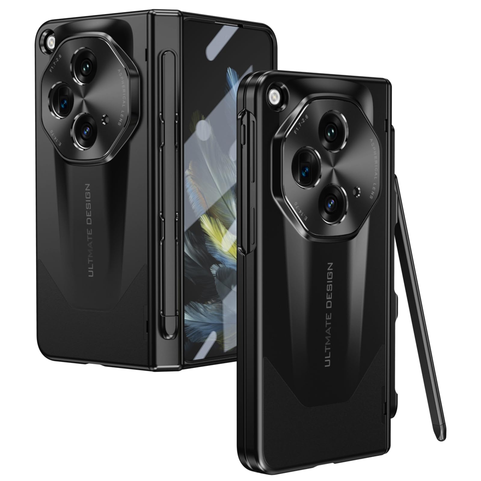 Yqodsz For Oneplus Open Case With Stylus & Pen Holder, [Octagon Camera Protector] [Screen Protector] [Hinge Protection] All Incl