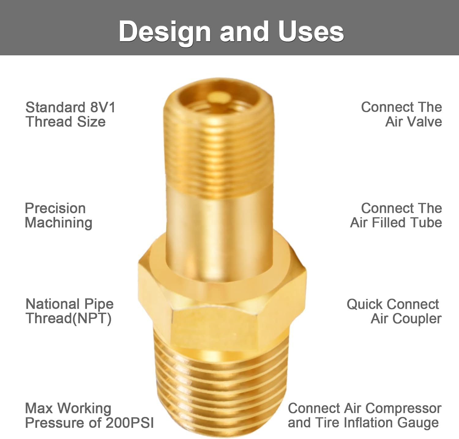 Godeson 1/8'' Npt Tank Valve, Anti Corrosion Brass Schrader Valve With 1/8'' Male Npt And Caps, Air Valve Using With Air Compres