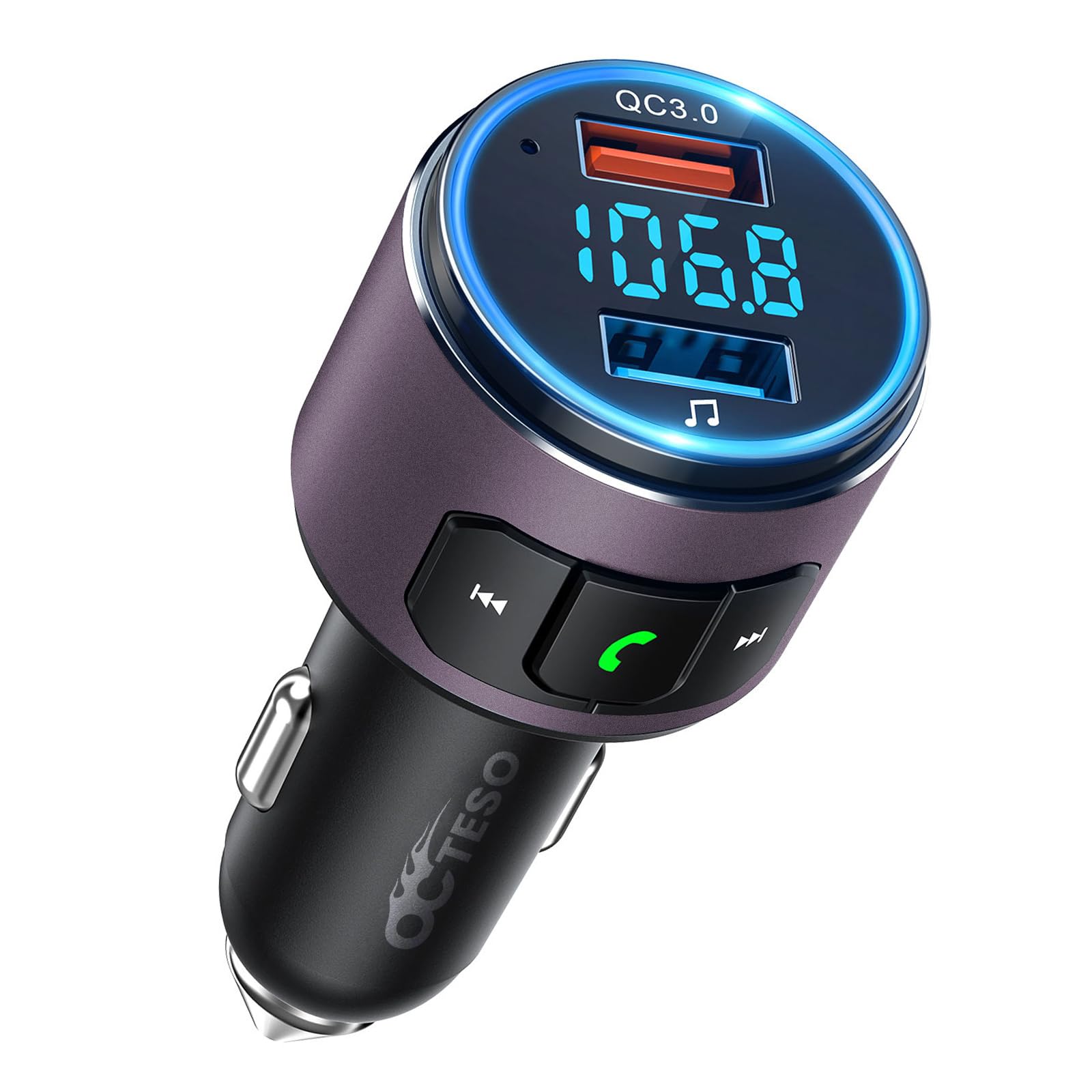Upgraded V5.0 Fm Transmitter For Car Brown