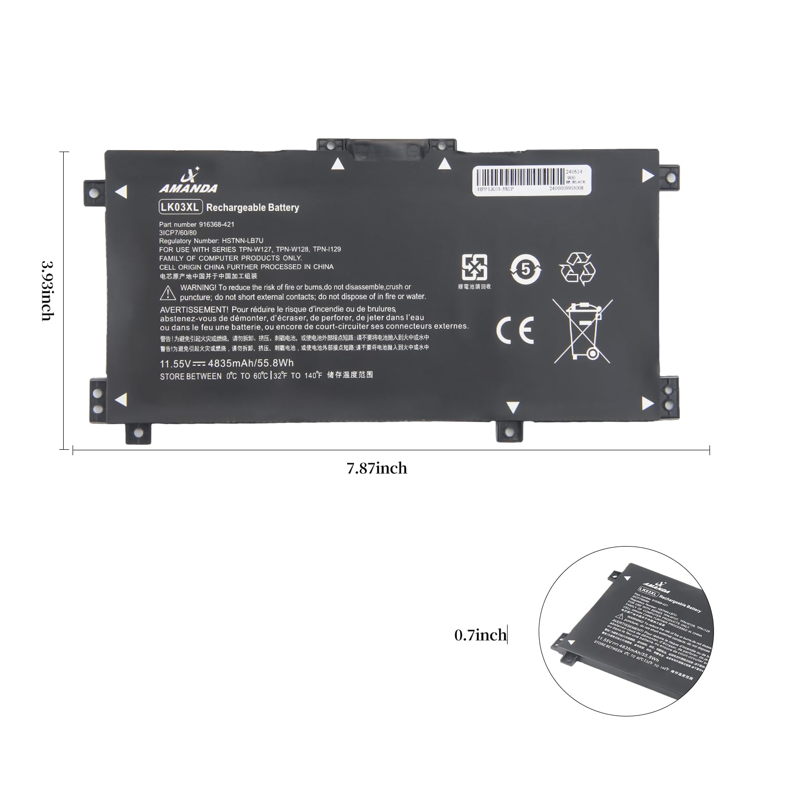 A Amanda L09281 855 Lk03Xl Battery Replacement For Hp Envy X360 15M Cn0012Dx 15M Cn0Xxx 15M Bp1Xx 15M Cn0011Dx 15M Bq121Dx 15 Cp