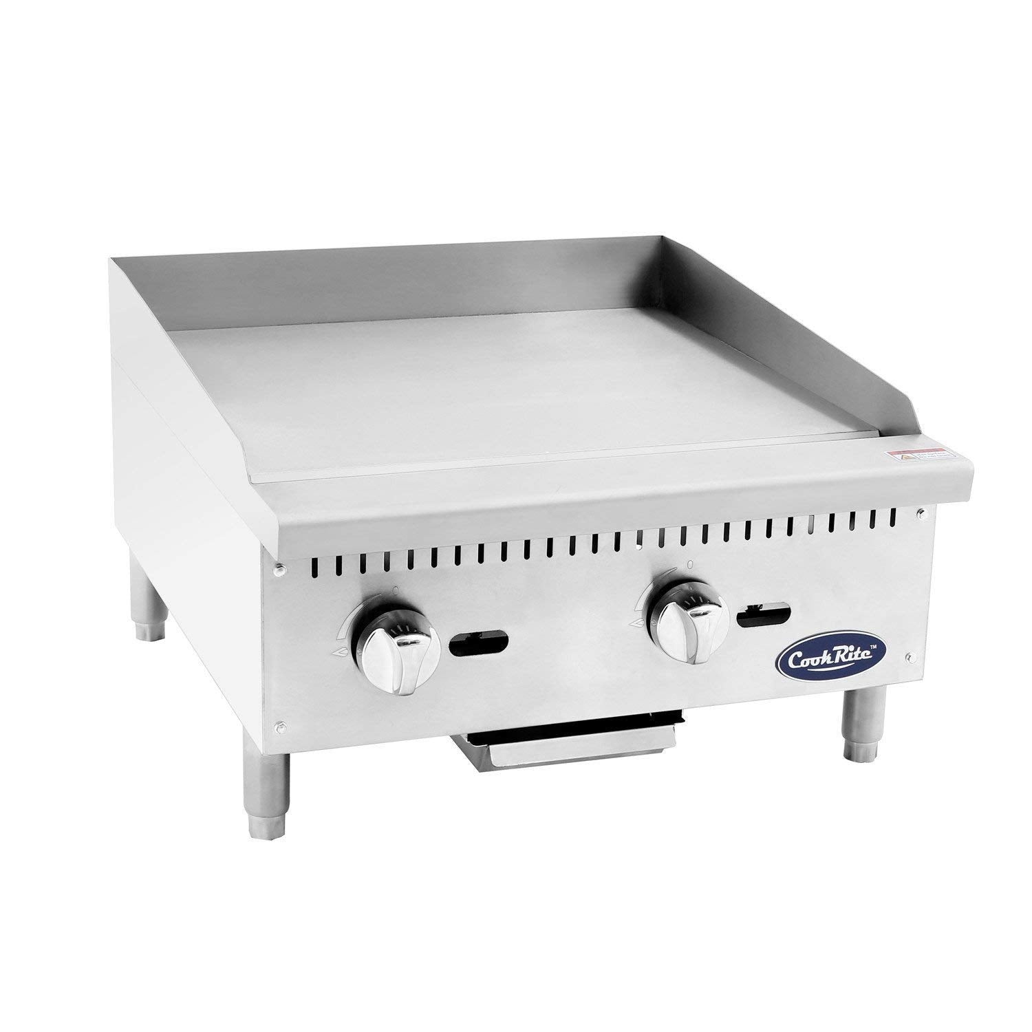 Atosa CookRite ATMG-24 24 Countertop Griddle | Flat Top Grill Hot Plate with Standby Pilots and Grease Drawer for Food Truck | M