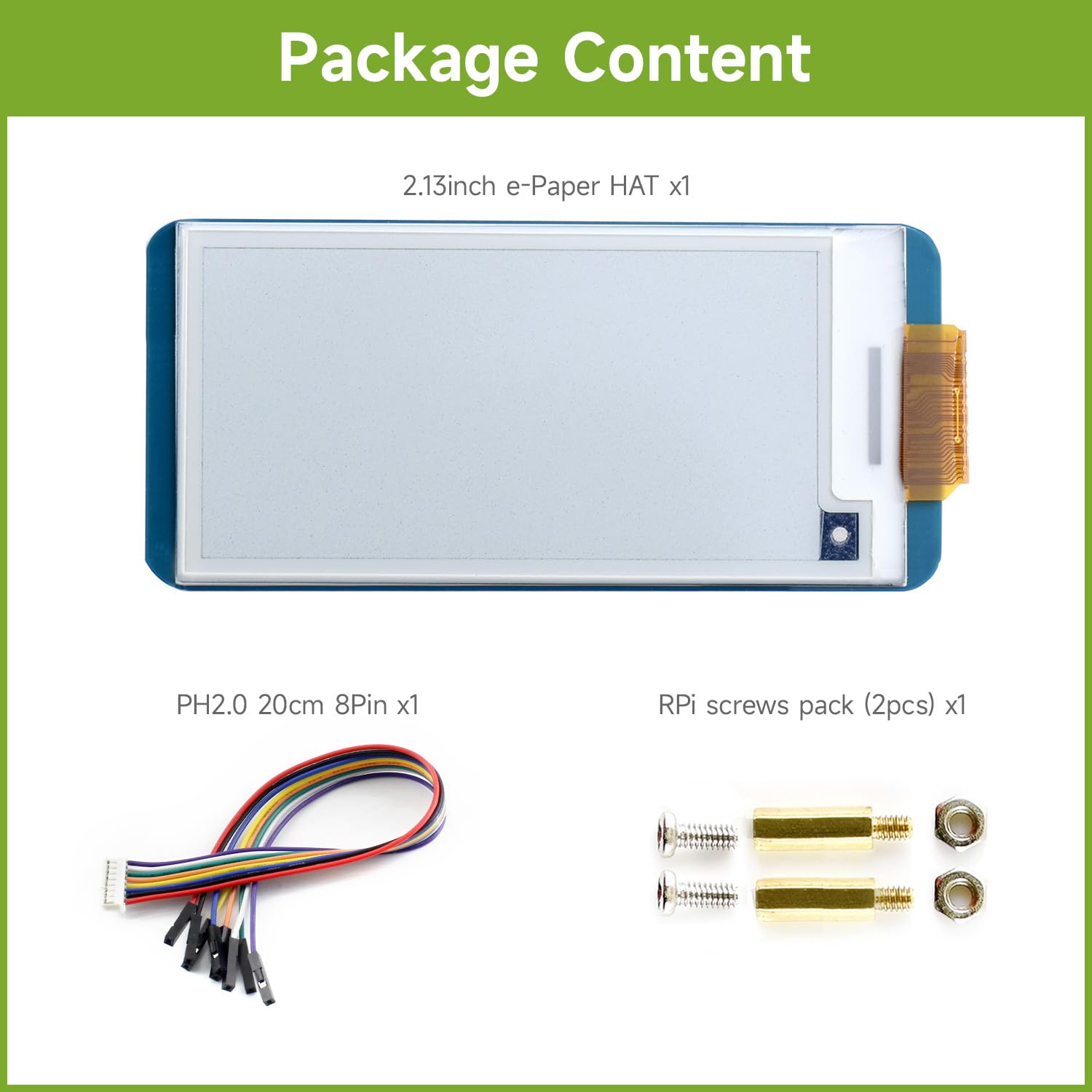 Waveshare 2.13Inch E-Ink Display Hat V4 Version Compatible With Raspberry Pi 5/4B/3B+/3B/2B/B+/A+/Zero/Zero W/Wh/Zero 2W Series