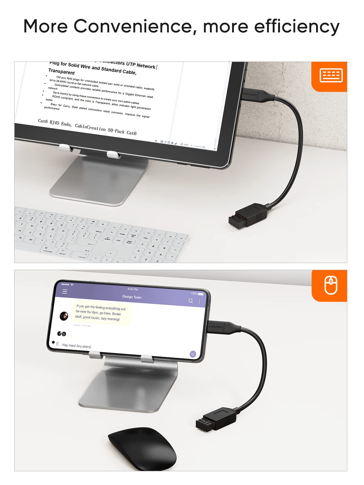 Cablecreation 2-Pack Usb Female To Usb C Adapter 0.5Ft/0.15M, Braided Usb C To Usb A Female Adapter Otg 5Gbps Data, Usb A To C C