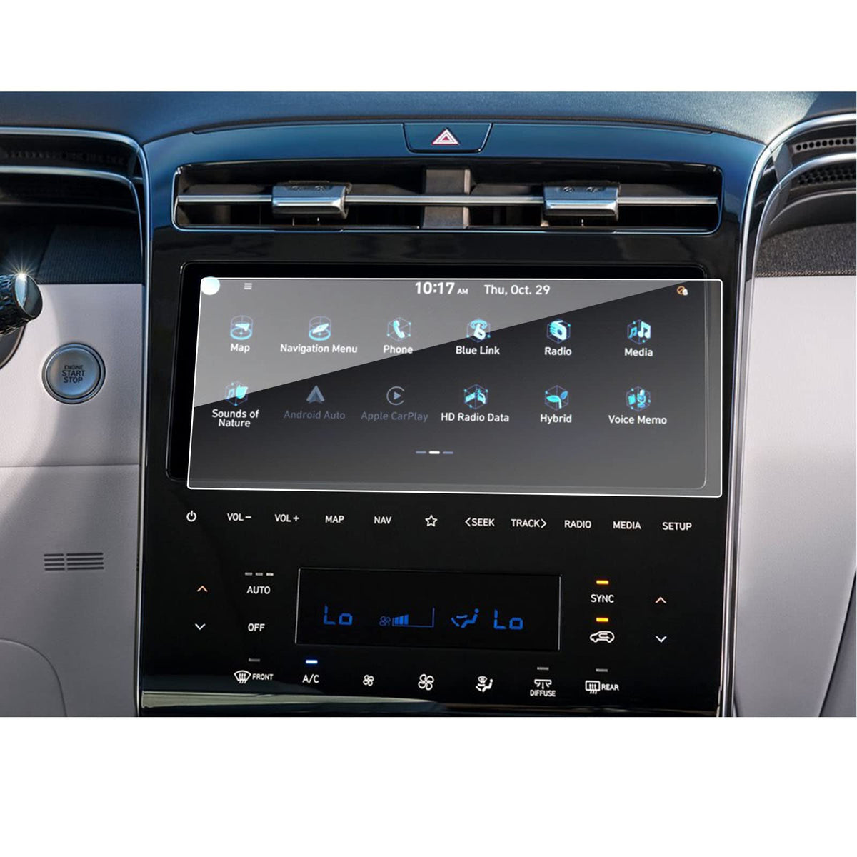 Sxcy [4Pcs For 2025 Hyundai Tucson Accessories (N Line Limited) For 2025 Hyundai Tucson Touch Radio Display Screen Protector[2Pcs Dash&Navi All-One Screen+ 2Pcs Ac Screen]