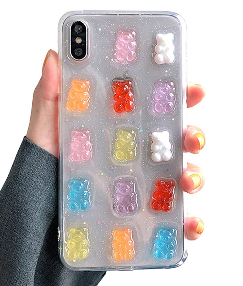 Unnfiko 3D Clear Case Compatible With Iphone Xr, Super Cute Cartoon Bears, Funny Creative Soft Protective Case Cover (Bears, Iph