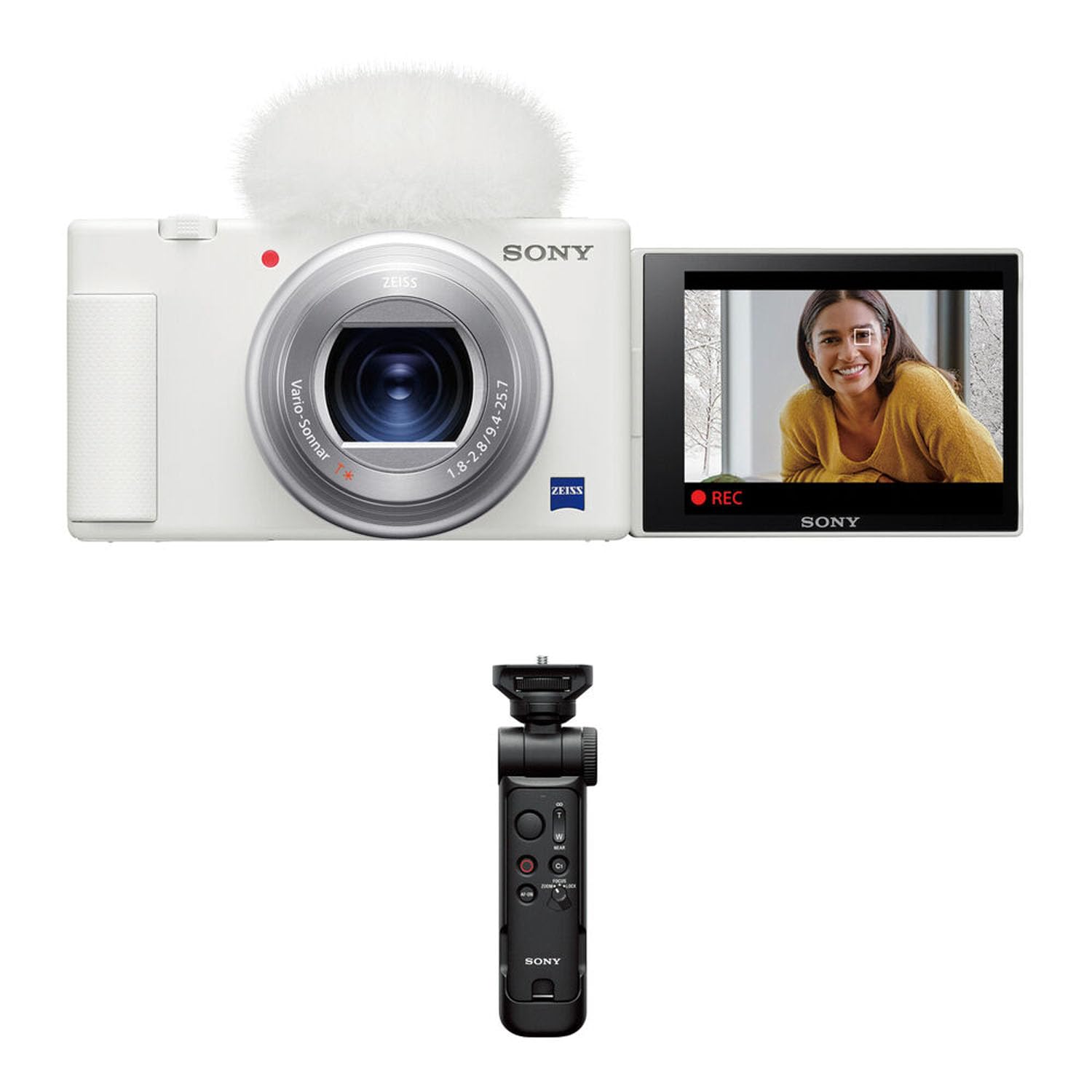 Sony ZV-1 Digital Camera with Vlogger Accessory Kit (White)