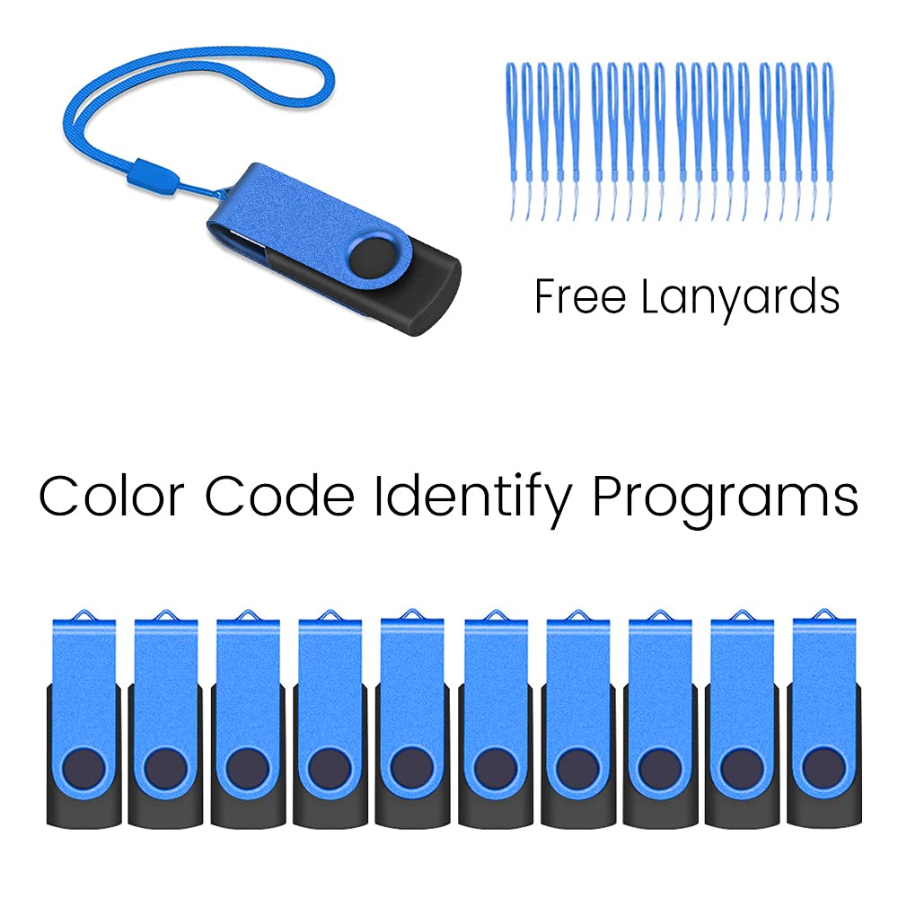 2Gb 20 Pack Flash Drives Bulk, Ablaze Usb 2.0 Thumb Drives Bulk With Lanyards Swivel Memory Stick Bulk Flash Drives 20 Pack 2Gb