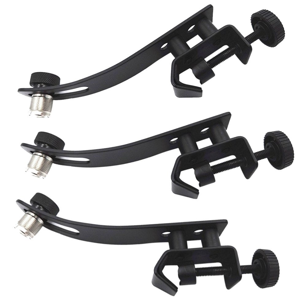 Boseen Drum Microphone Shockproof Clip Rim Mount Holder Metal Universal Tom Mic Set Clamp Adjustable(Pack of 3)