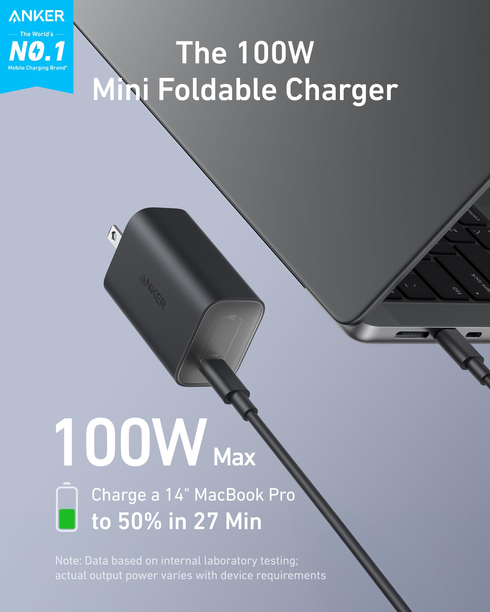 Anker Nano Charger, 100W Macbook Charger, Foldable Charger For Iphone Series, And All Usb C Devices, 6Ft Usb C Cable Included, C