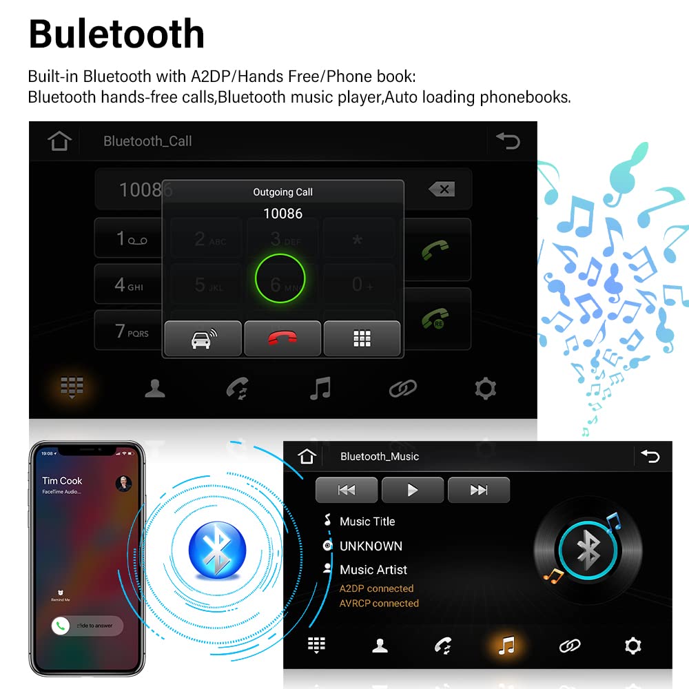 1G+32G Android Radio 10.1 Inch Double Din Car Stereo With Gps Navigation Touch Screen Car Radios With Backup Camera, Support Wif