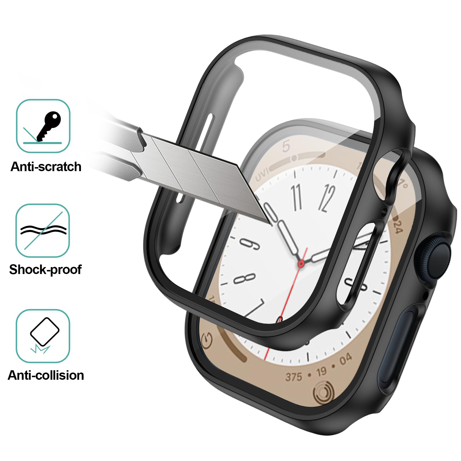 Commuter 6 Pack Case With Tempered Glass Screen Protector For Apple Watch 10 (2024) Series 10 42Mm,Slim Guard Bumper Full Covera