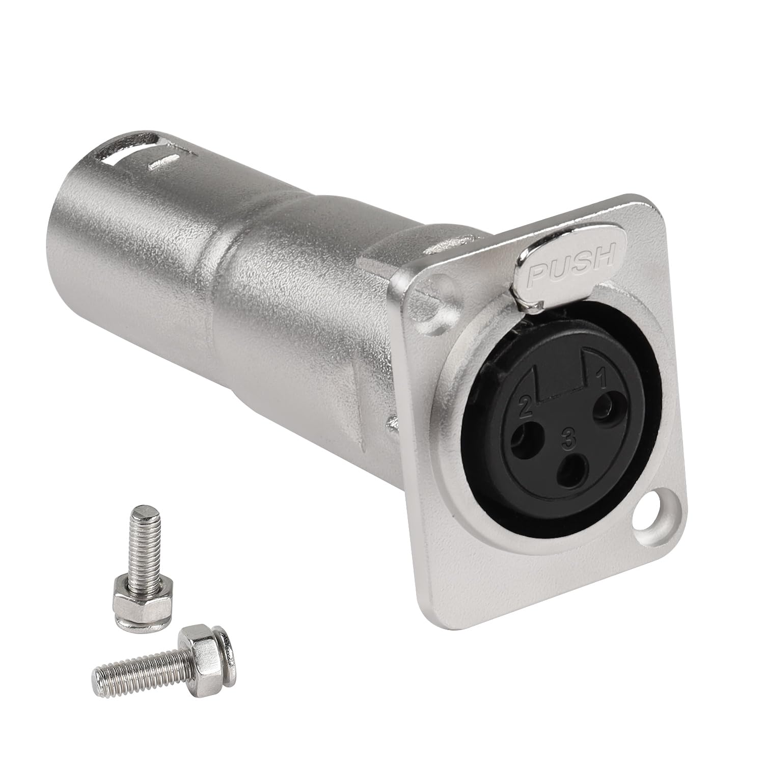 Qianrenon Xlr Female To Male Panel Mount Microphone Connector 3 Pin Xlr Jack To Plug Mounting Adapter Coupler Xlr Feedthrough Mo