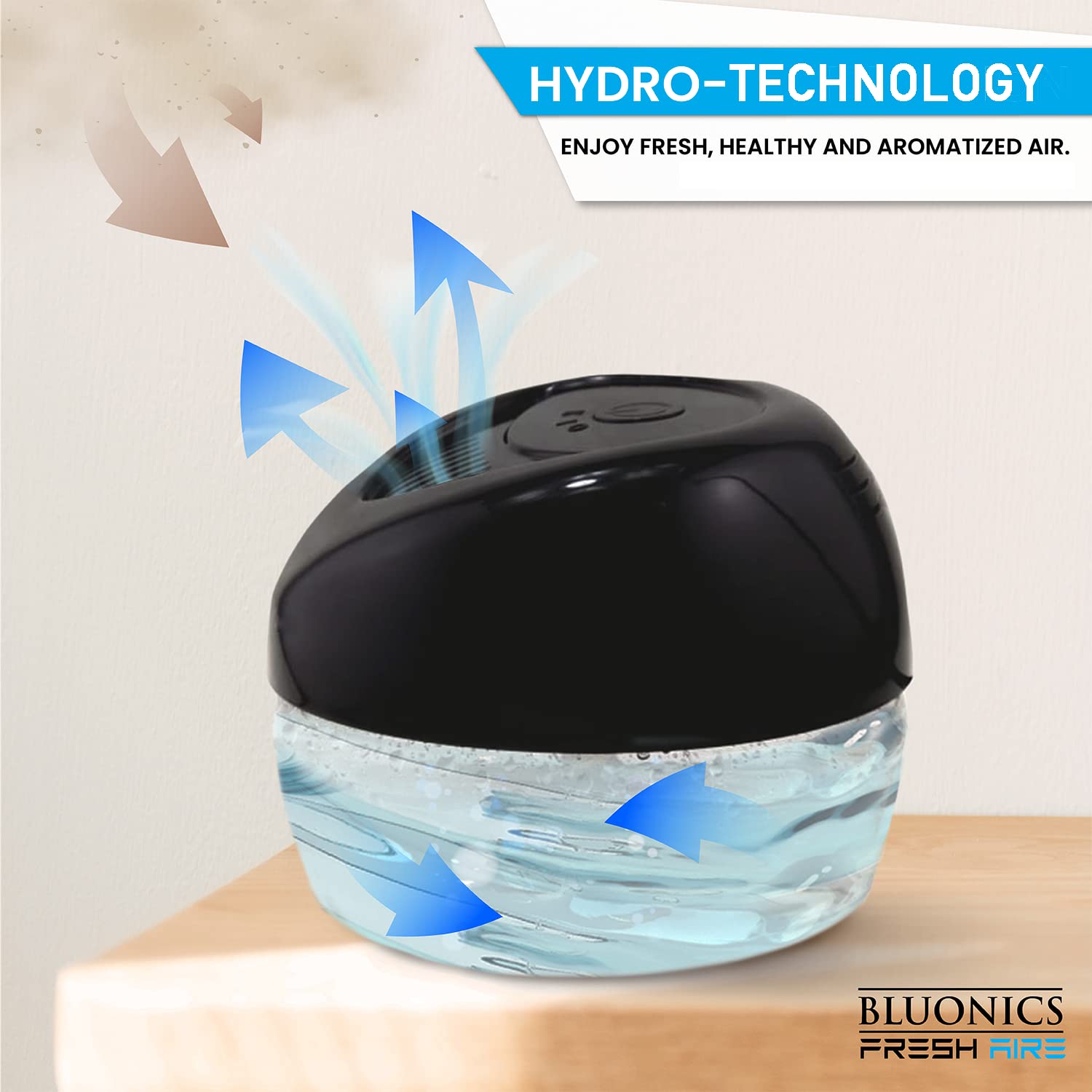 Bluonics Fresh Aire Water Based Air Revitalizer With 7 Led Color Changing Light. Air Freshener For Small And Large Rooms