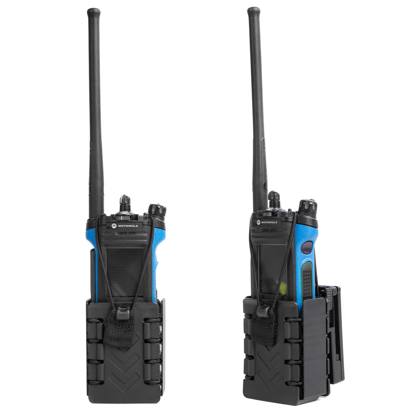 Polymer Radio Holster Molle Walkie Talkie Holder Tactical Duty Belt Radio Case Two Way Radio Pouch For Baofeng Uv5R 888S F8Hp Kenwood Icom Hyt Arcshell Retevis Apx 6000 (2.9' L X 2.6' W X 4.1' H)