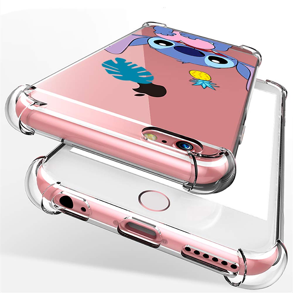 Stsnano Case For Ipod Touch 5/6/7 Fashion Cute Cartoon Soft Tpu Silicone Cover, Love Stch Design Fun Clear Funny Protective Skin