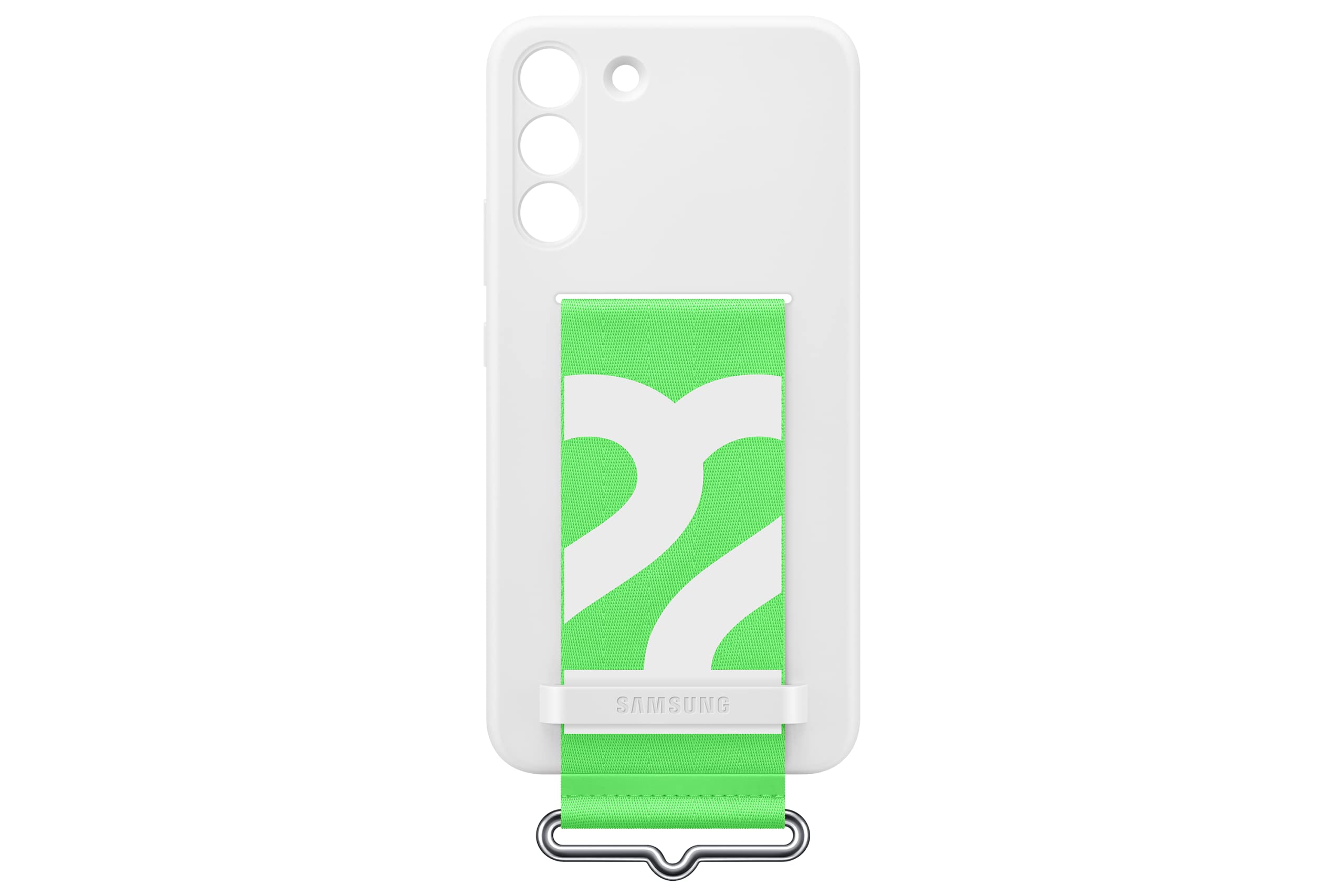Samsung Galaxy S22+ Silicone Cover with Strap, White