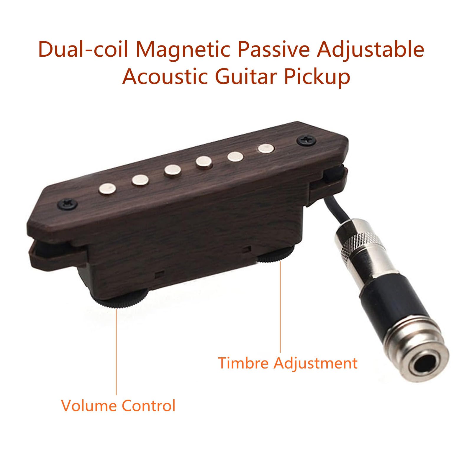 Acoustic Guitar Pickup Passive Megnetic Soundhole Pickup With Humbucker Volume Timbre Control