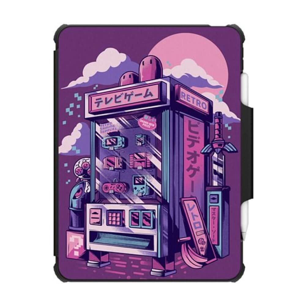 Casetify Impact Folio Case For Ipad Pro 12.9'' (3Rd/4Th/5Th/6Th Gen)   Retro Vending Machine   Clear Black