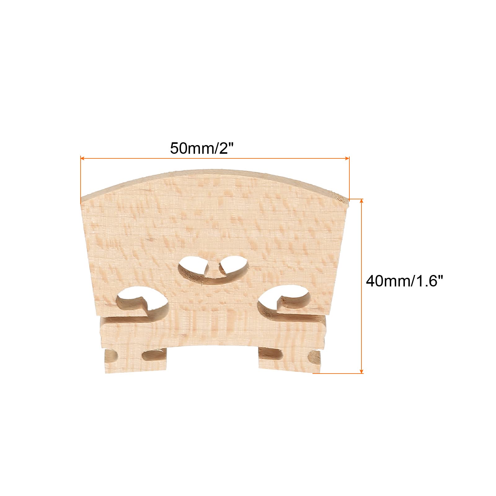 Meccanixity 1/4 Violin Bridge Maple Wood Violin Parts For 1/4 Violin, Pack Of 4