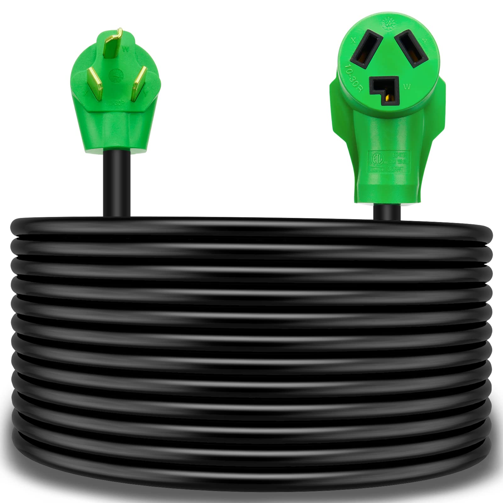 Gerguirry 3 Prong 50 Feet Dryer Extension Cord, 30 Amp Nema 10 30P To 10 30R Heavy Duty Cord, Use For Dryer Power Extension And