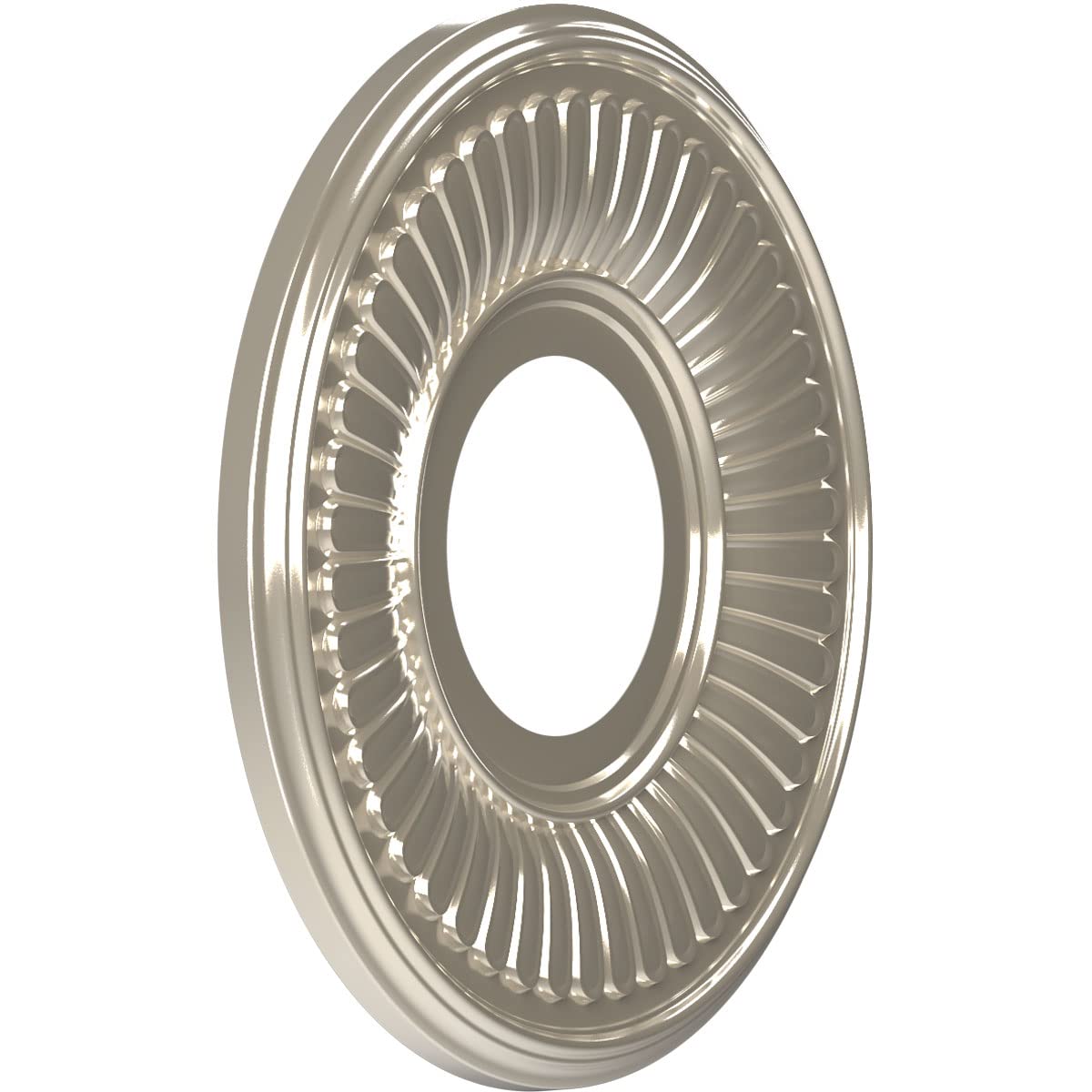 Ekena Millwork Cmp10Bebcr Berkshire Thermoformed Pvc Ceiling Medallion (Fits Canopies Up To 4 1/2), 10Od X 3 1/2Id X 3/4P, Brigh