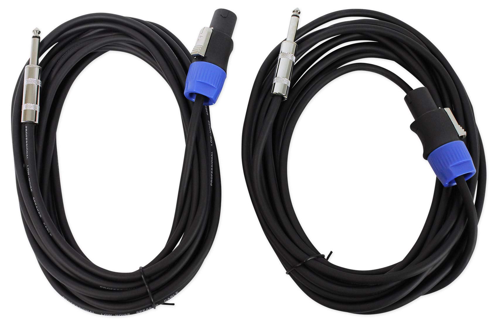 Pair Of Rockville Tripod Speaker/Lighting Stands+(2) 20 Foot 1/4-Speakon Cables