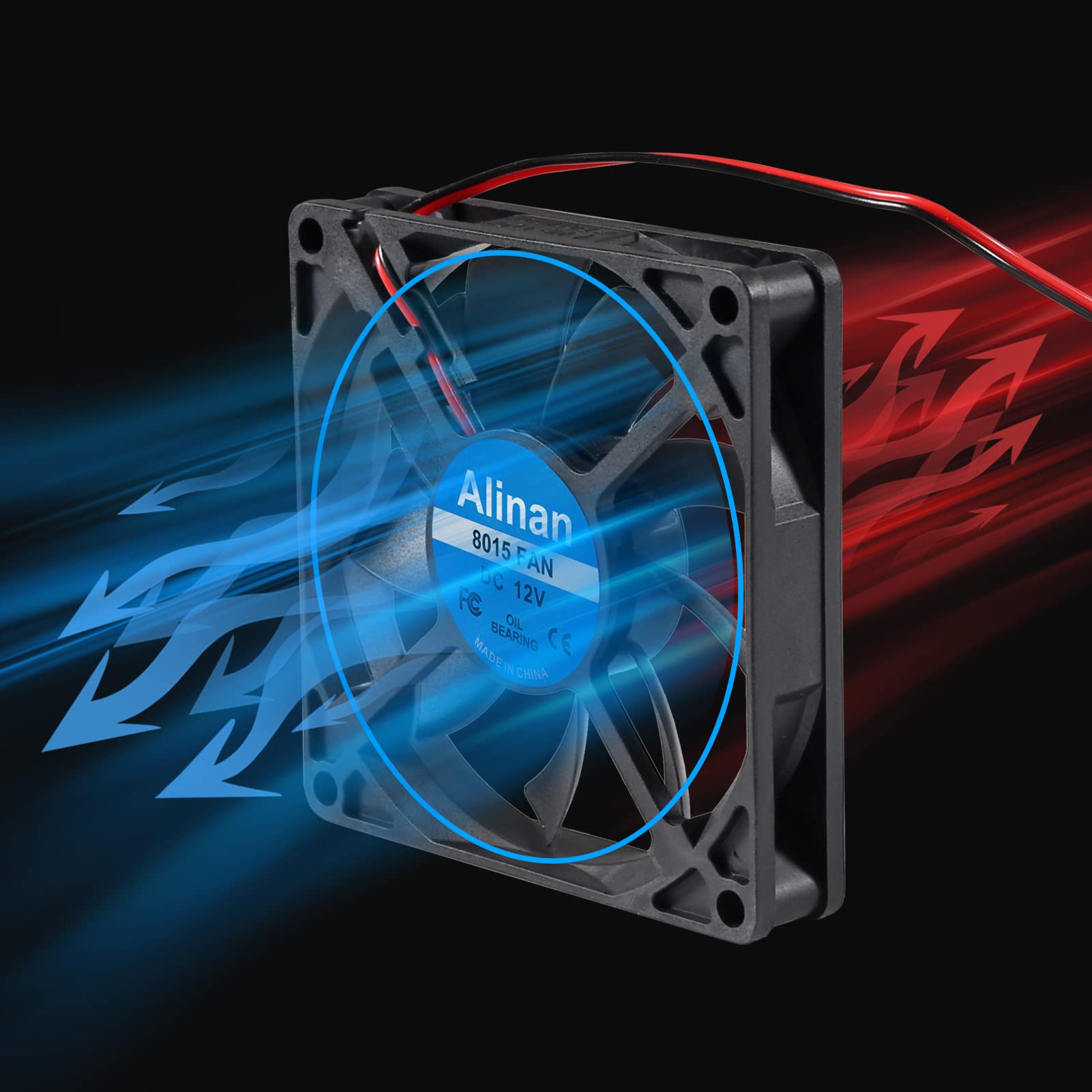 Alinan 4Pcs 8015 12V Fan 80X80X15Mm 2 Pin Sleeve Bearing Brushless Dc Cooling Fan 3D Printer Cooling Fan Computer Fan