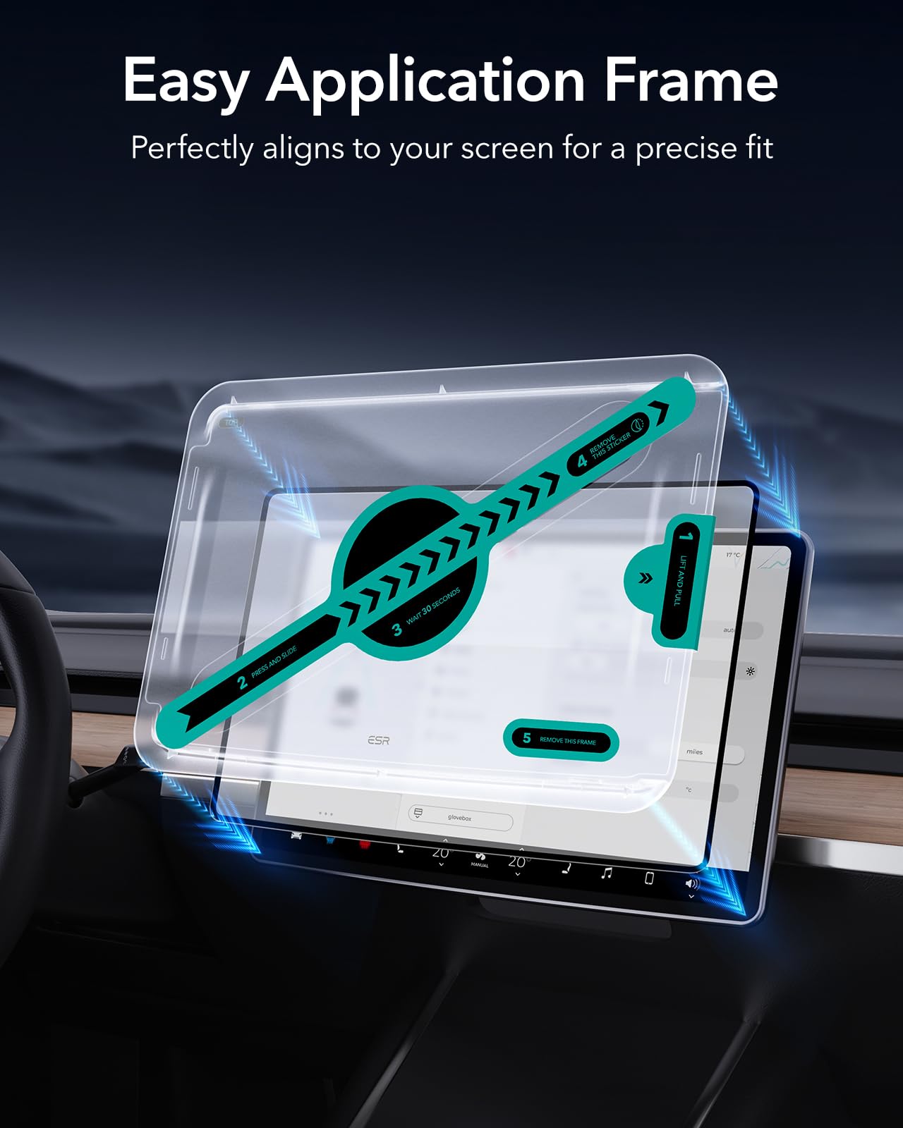 Esr Center Console And Rear Touchscreen Tempered Glass Screen Protector For Tesla Model 3 Highland (2024), Matte Glass Film With Alignment Kit, Scratch And Shock Resistant, Bubble Free