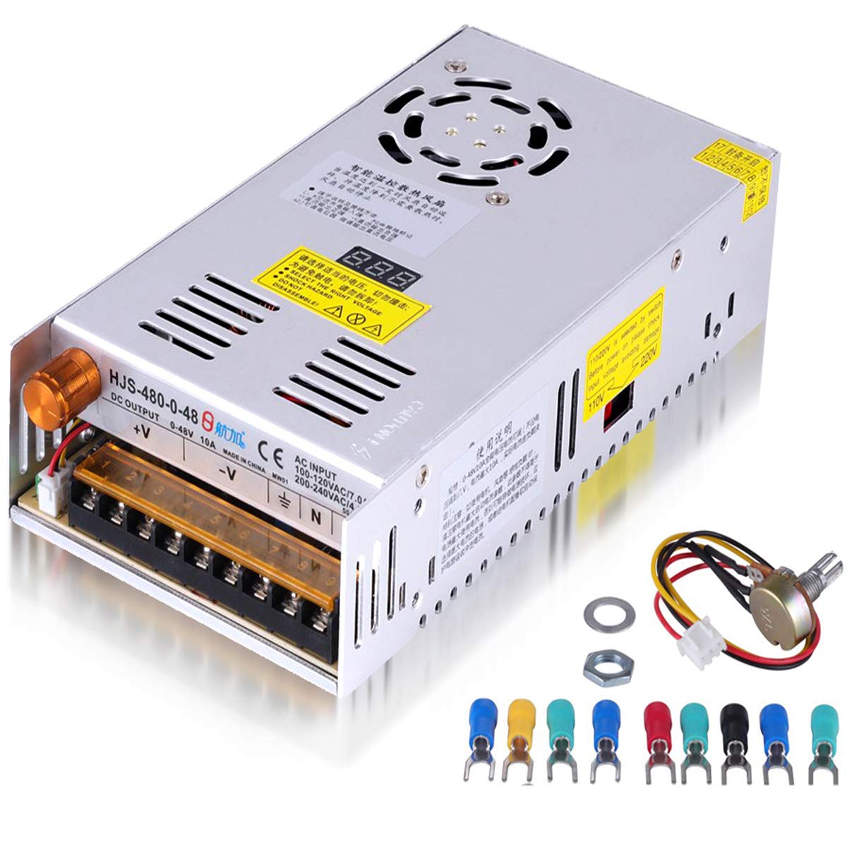 Ac To Dc Converter, Mysweety 12 Volt Power Supply Ac 110V-220V To Dc 0-48V Module Switching Power Supply Digital Display 480W Vo