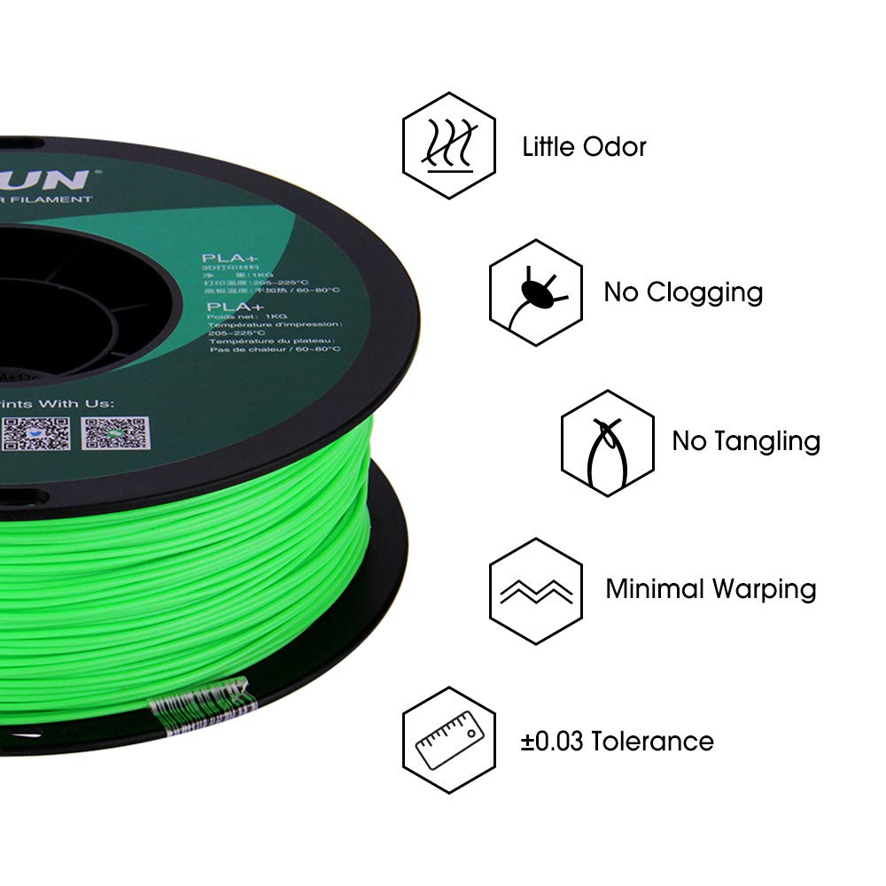 Esun Pla Pro (Pla+) 3D Printer Filament, Dimensional Accuracy +/  0.03Mm, 1Kg Spool, 1.75Mm, Peak Green/Light Green, Pantone 359