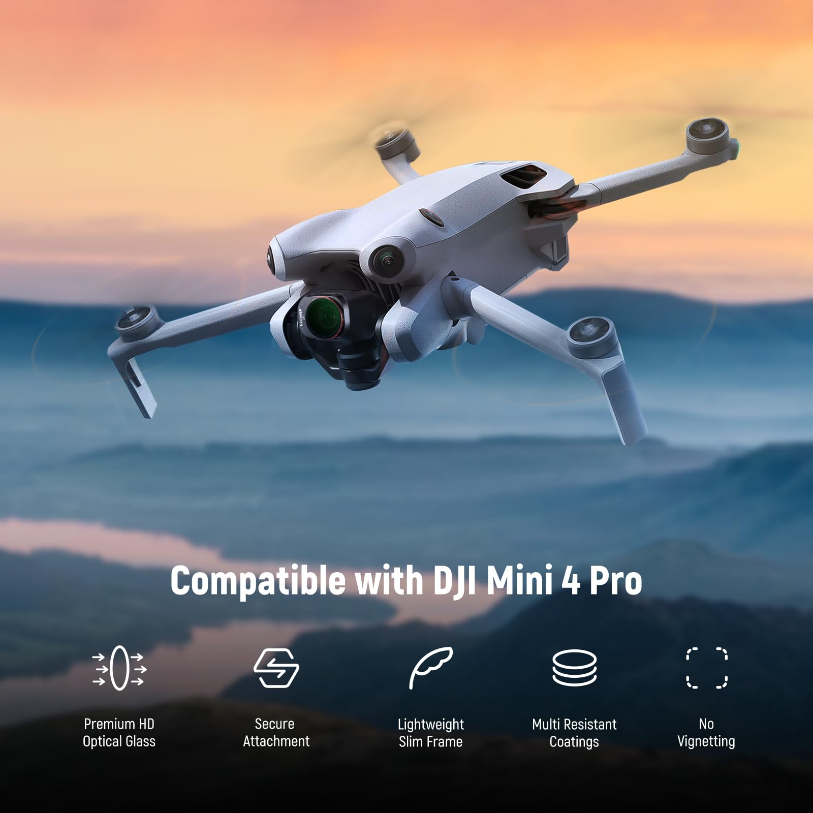 Neewer Nd & Cpl & Effect Filter Set For Dji Mini 4 Pro, 16 Pack Hd Nd16 Nd32 Nd64 Nd128 Nd256 Nd512 Nd1000 Nd16/Pl Nd32/Pl Nd64/