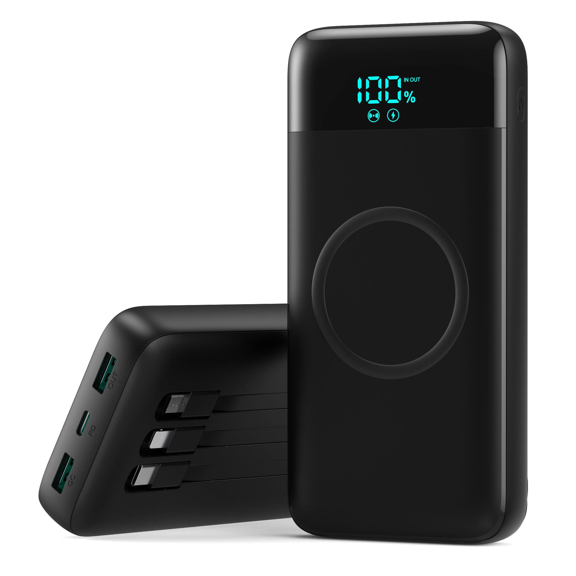 Wireless Portable Charger Power Bank 40800mAh Travel Essentials with Cables