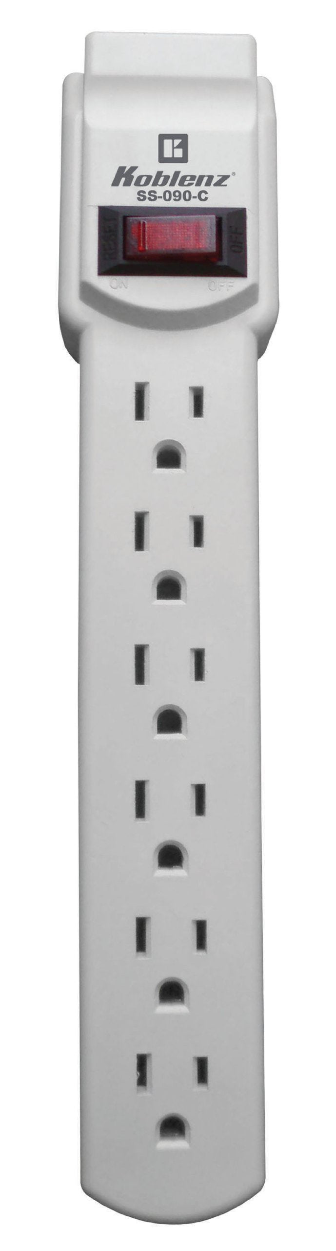 Koblenz Surge Suppressor, Surge Protector For Electronics With 6 Outlets And 1.5' Ac Power Cord, 15 Amp Power Switch, 90 Joules