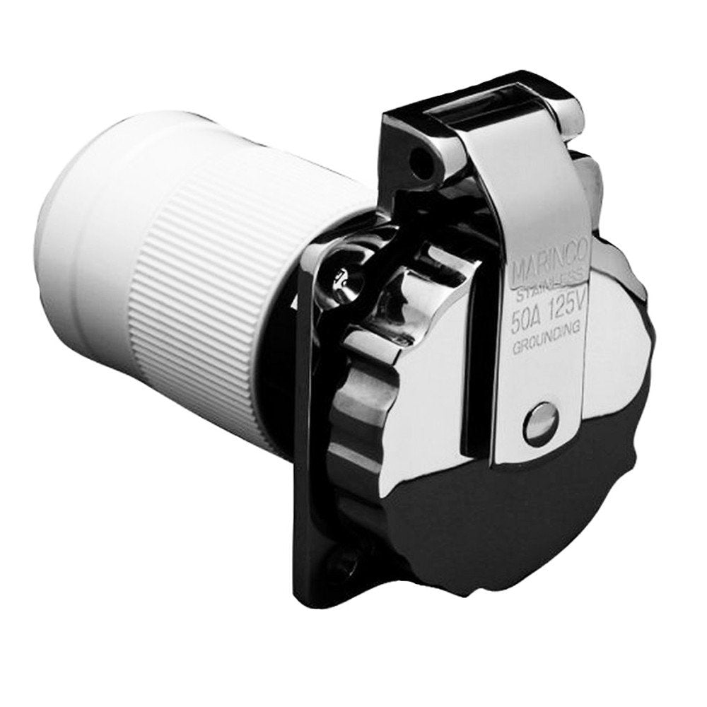 Marinco 6371El B 50Amp/125V Stainless Steel Inlet