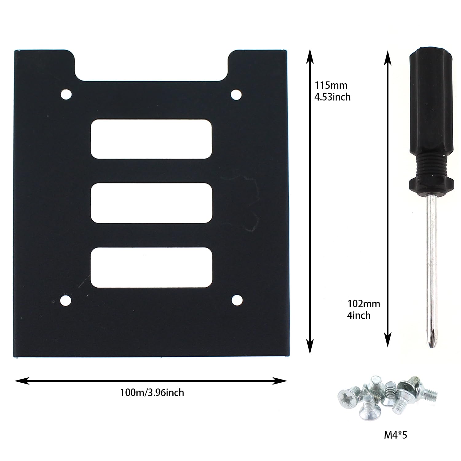 Mtqy 4Pcs Ssd Bracket 2.5 To 3.5 Adapter Ssd Hdd Hard Disk Drive Bays Holder Metal Mounting Bracket Adapter With Screws For Pc