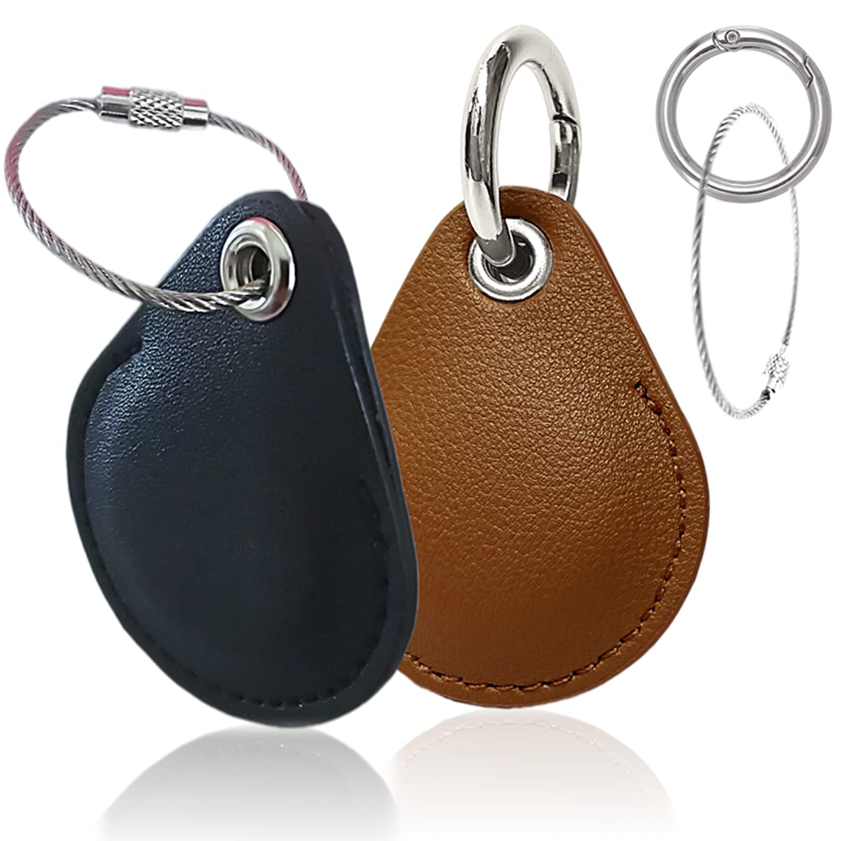 Leather Case For Airtags 2021 As Accessories With Keychain To Connect Apple Tracker/Locator, Full Surround Airtag Holder Sleeve